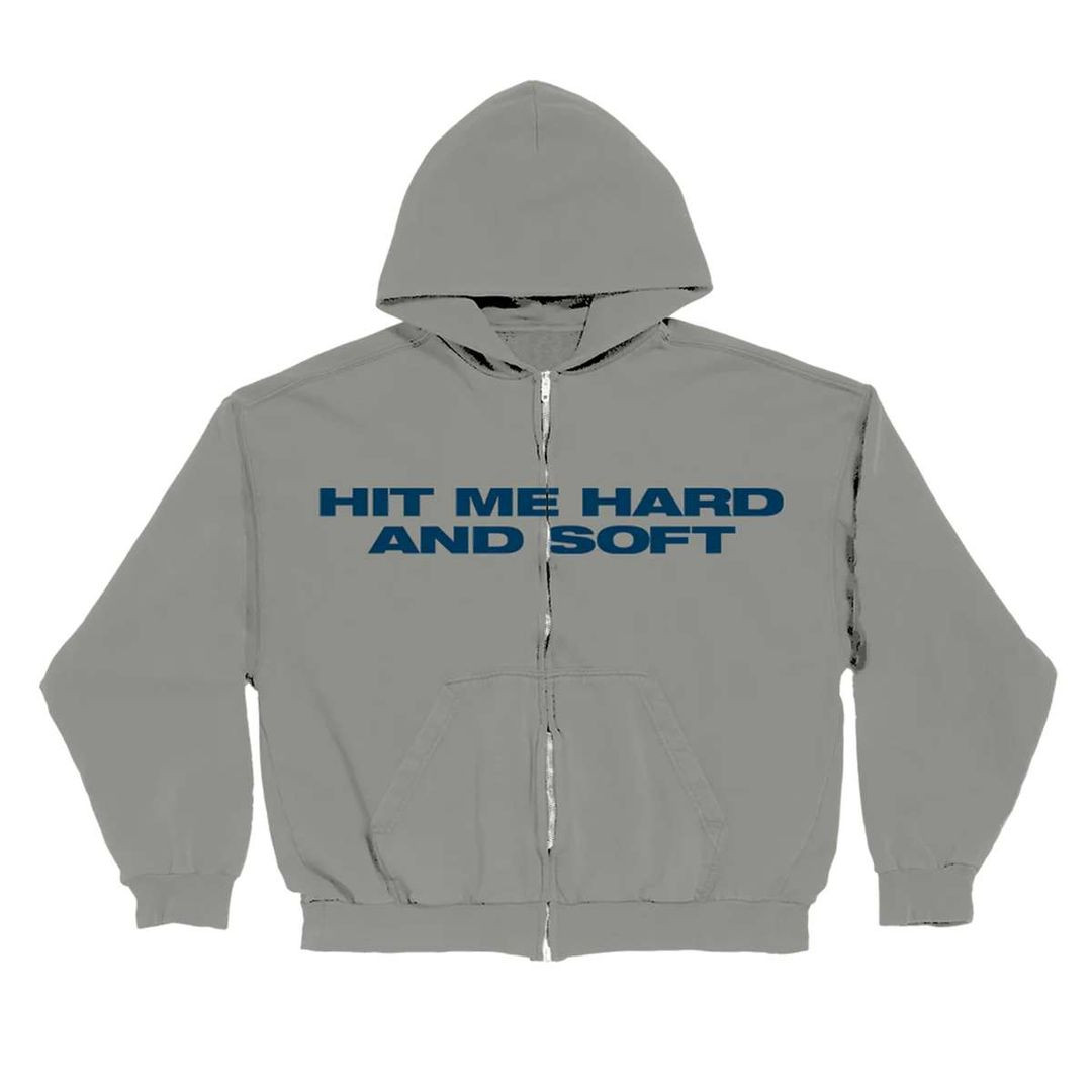 Billie Eilish Merch Hit Me Hard And Soft Grey Zipper Hoodie All Merch