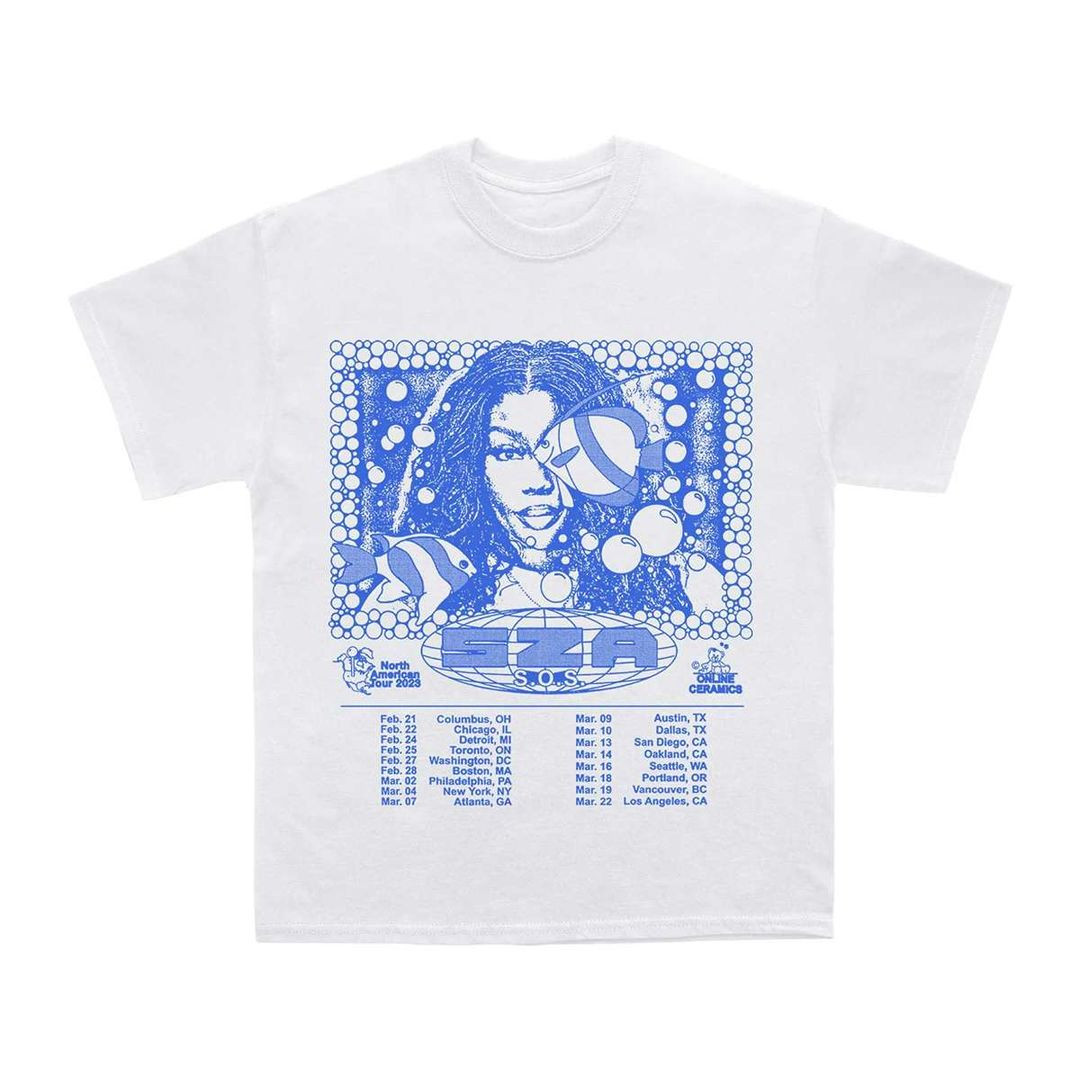 SZA Merch White SOS North America Tour Shirt All Merch