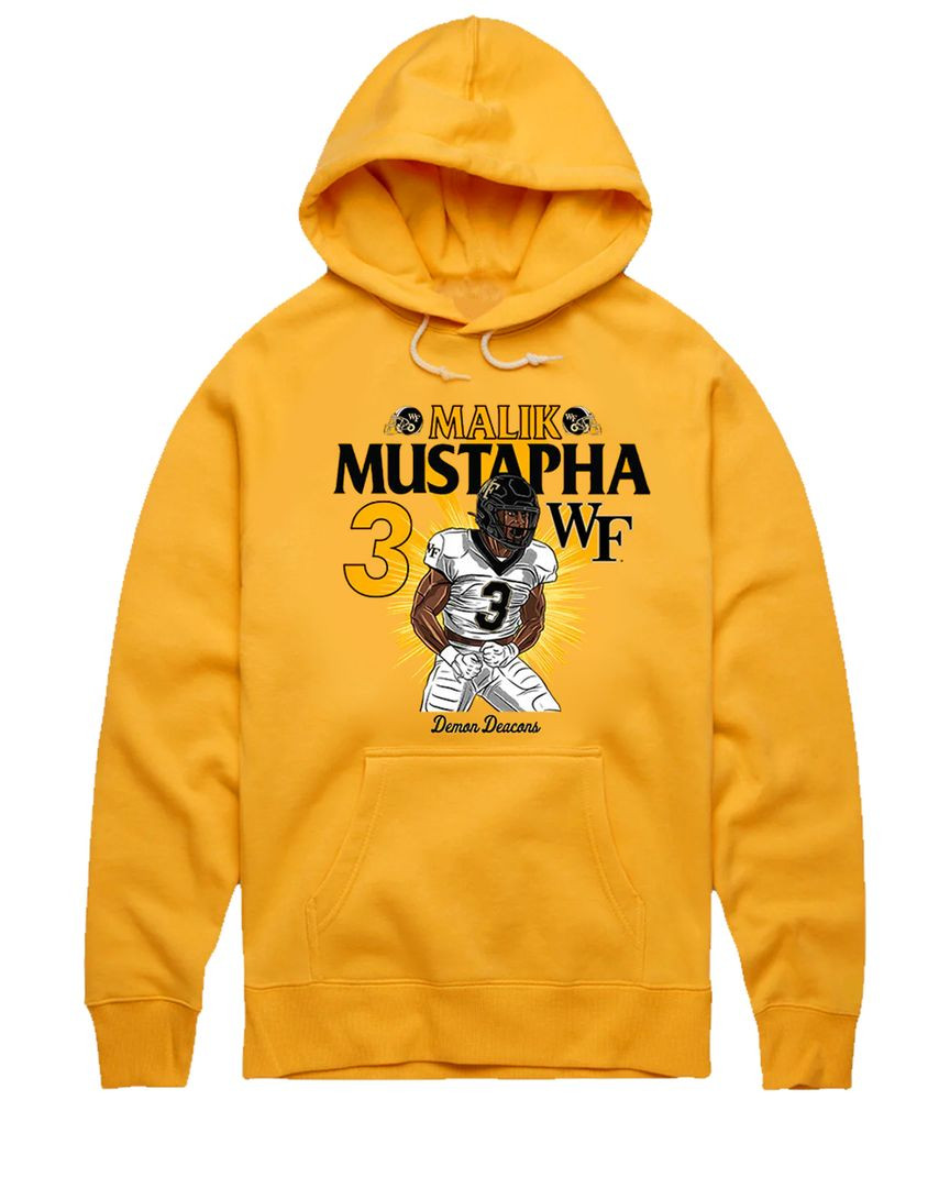 Malik Mustapha #3 Wake Forest Football Cartoon Hoodie All Merch