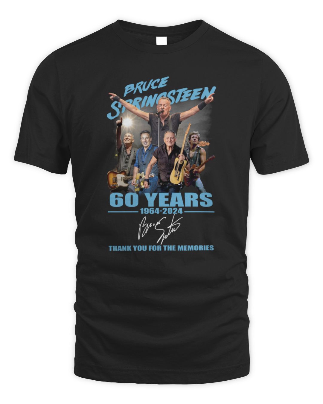 Bruce Springsteen Official Clothing 60 Years Of The Memories 1964-2025 Signature Tee All Merch