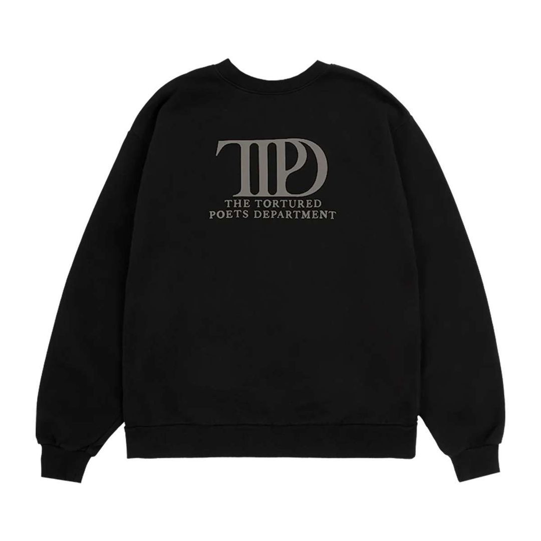 Taylor Swift Merch Store The Tortured Poets Department Black Crewneck All Merch