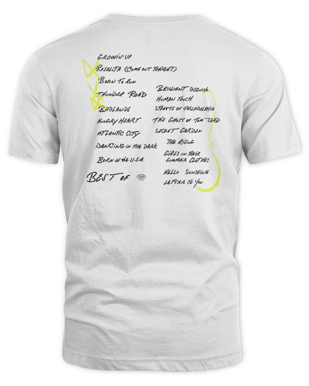 Bruce Springsteen Best Of Bruce Springsteen White Tee All Merch