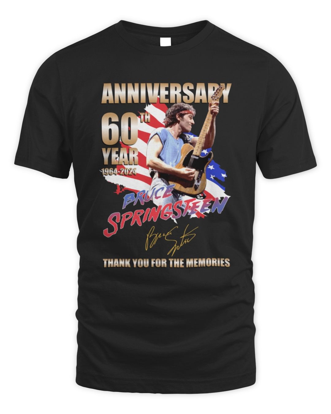 Bruce Springsteen Merch Anniversary 60th Year 1962-2025 Bruce Springsteen Signature Thank You For The Memories All Merch