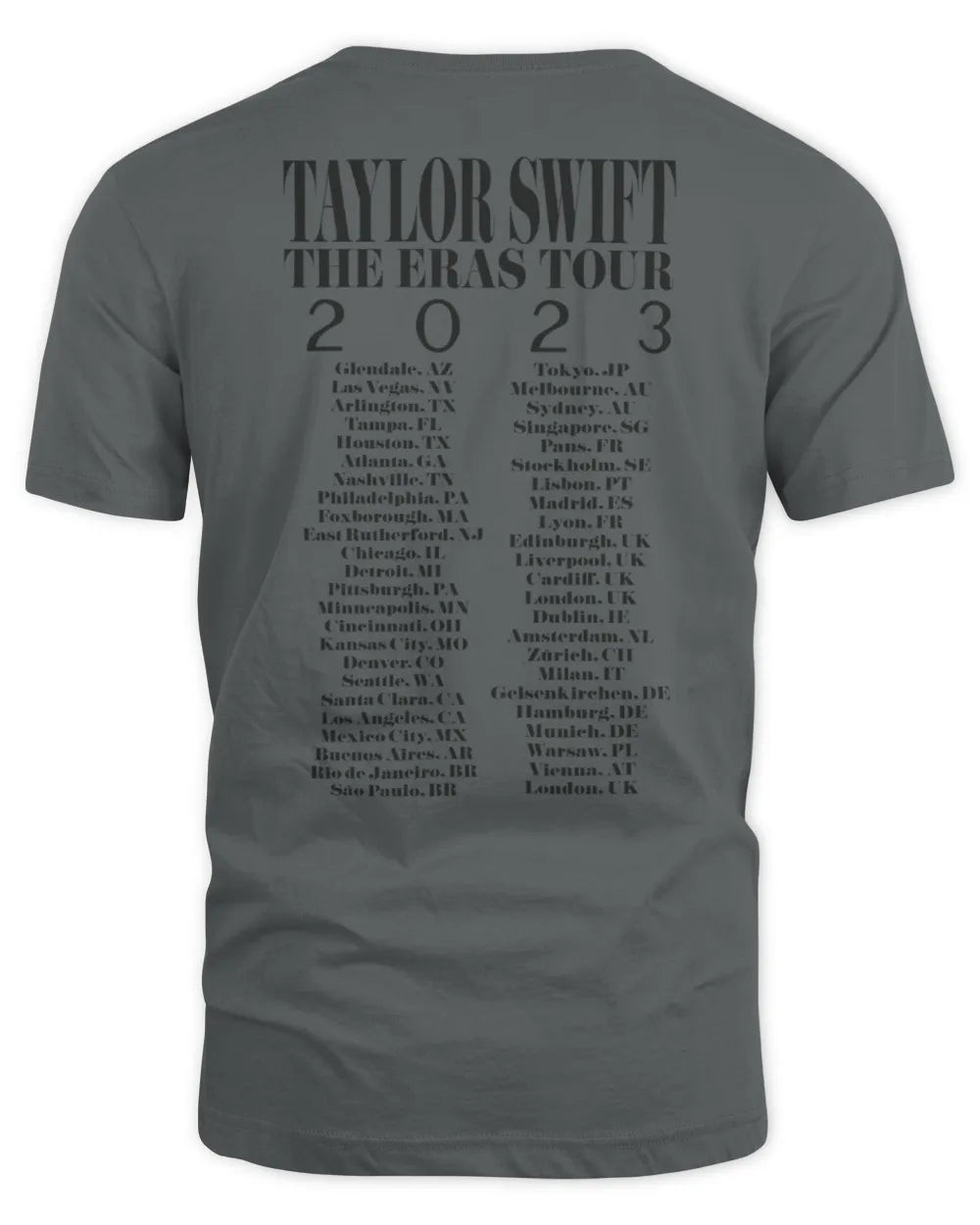 Taylor Swift The Eras International Tour Gray T-Shirt All Merch