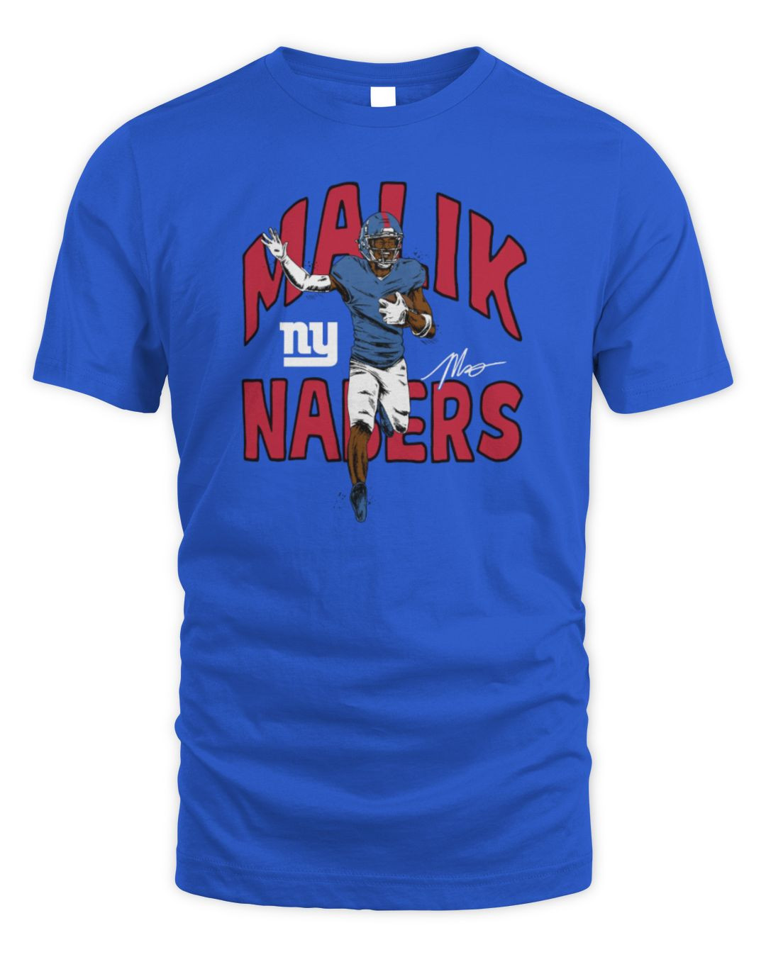 Official Homage Malik Nabers Royal New York Giants Caricature Player Tri-Blend Hoodie Sweatshirt All Merch