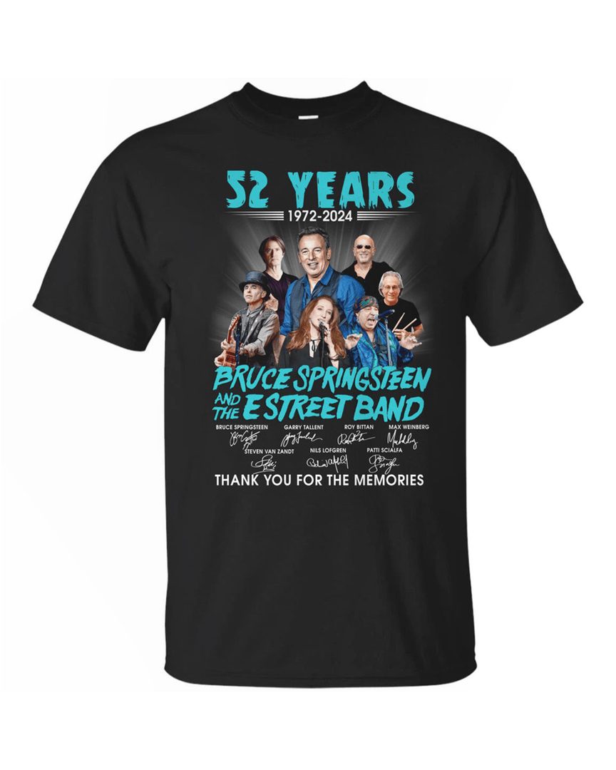 52 Years 1972-2025 Bruce Springsteen And The E Street Band Thank You For The Memories T Shirt All Merch