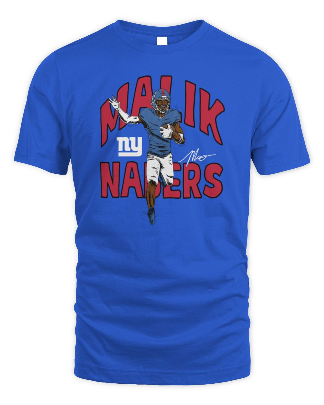 Homage Malik Nabers Royal New York Giants Caricature Player Tri-Blend T-Shirt All Merch