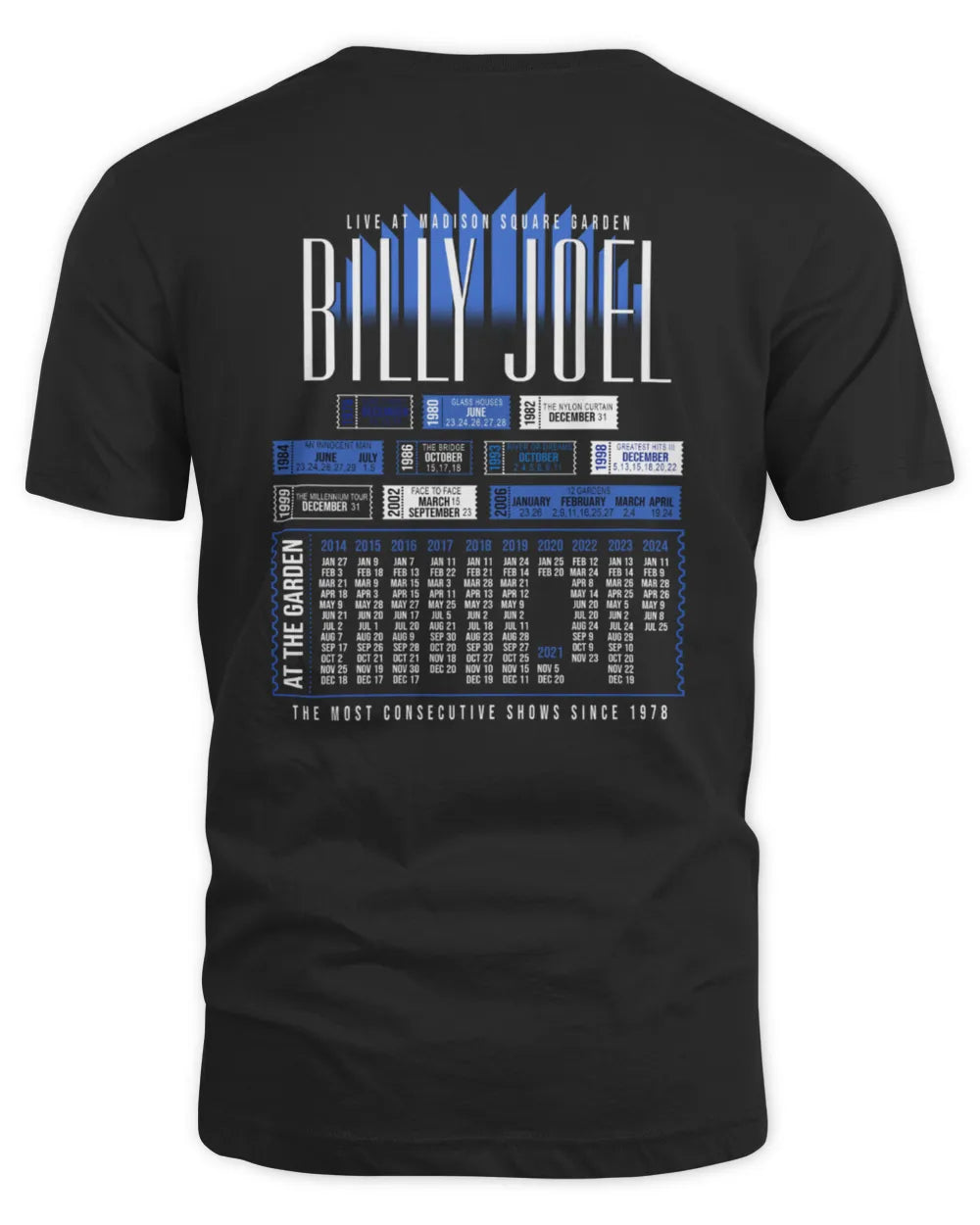 Billy Joel MSG Legacy T Shirt All Merch
