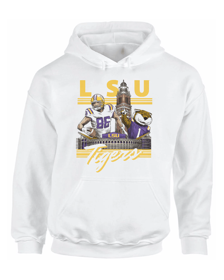 LSU Tiger Football Mason Taylor Collegiate Landmarks Hoodie All Merch