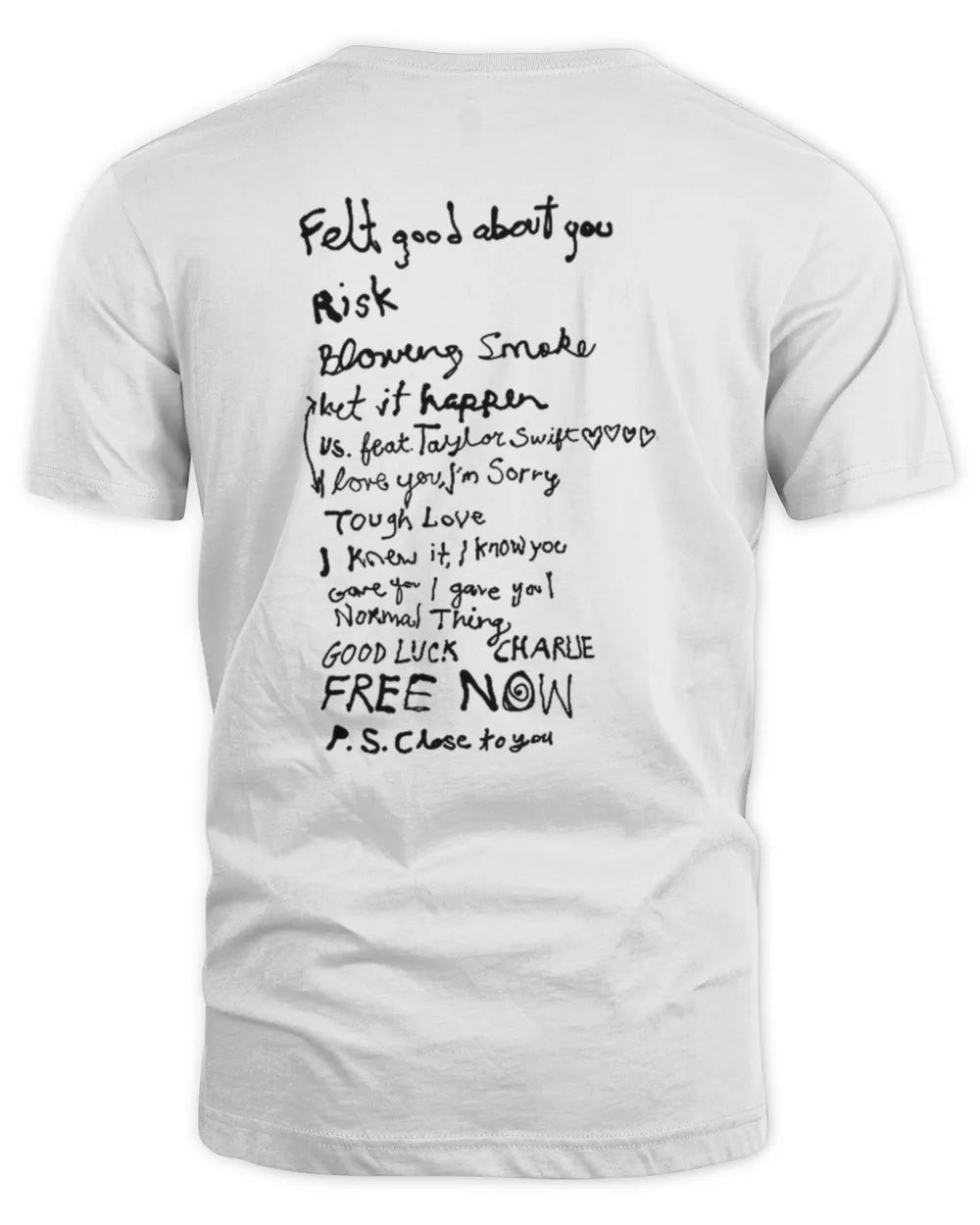 Shop Gracie Abrams The Secret of Us Tracklist T-Shirt All Merch