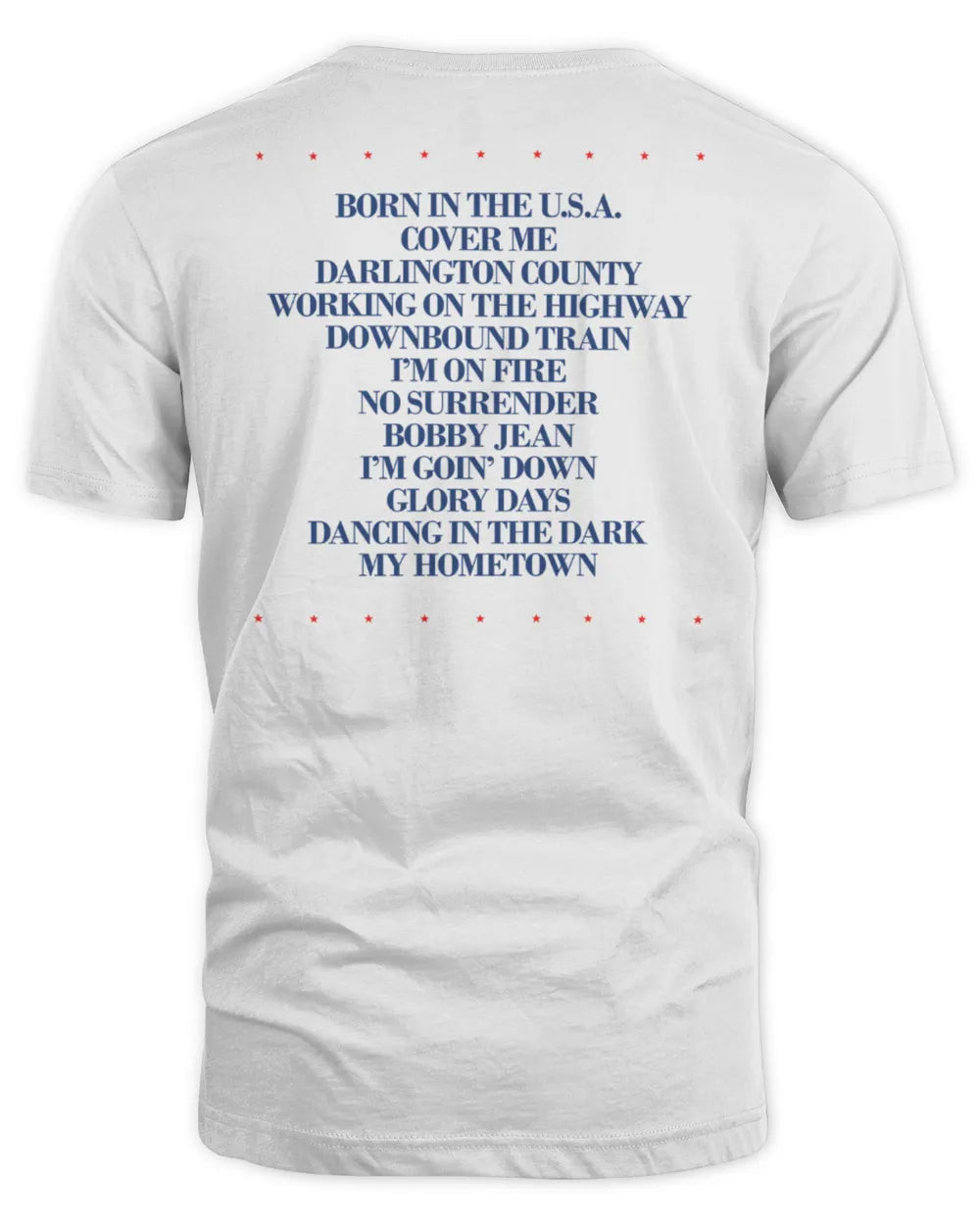 Bruce Springsteen Merchandise Born in the USA 40th Anniversary Tracklist Shirt All Merch