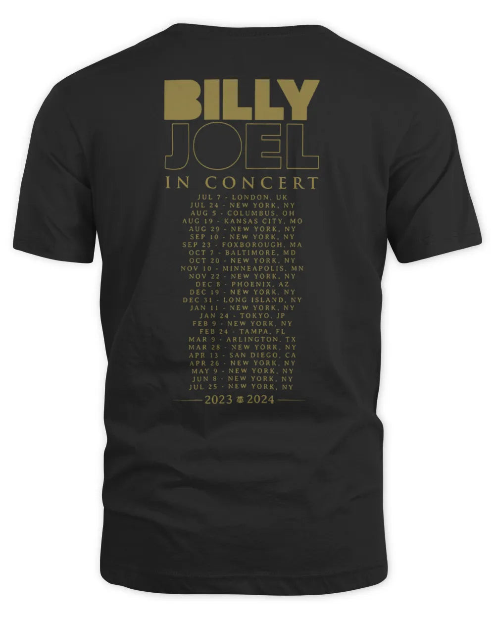 Billy Joel Merch in Concert 23-24 Admat Itinerary Shirt All Merch