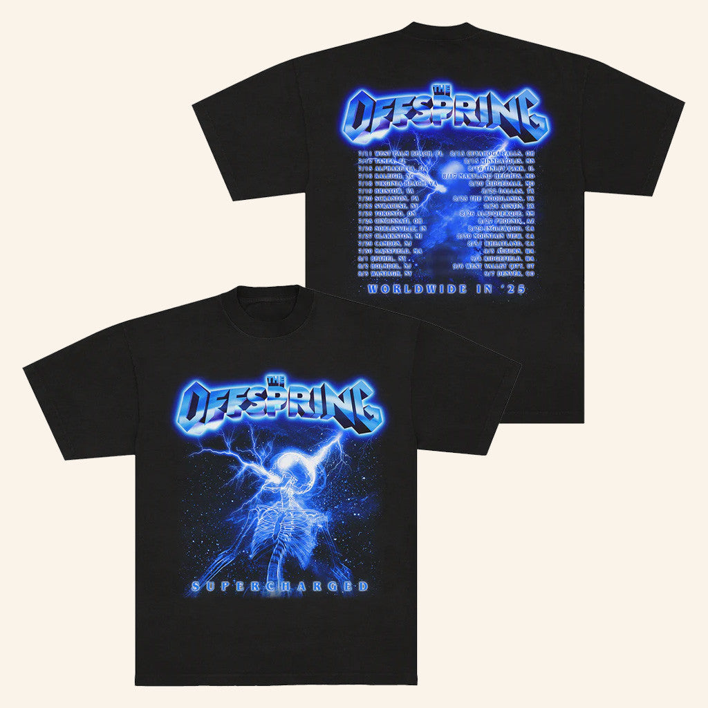 Offspring Merch Supercharged Skeleton 2025 Tour T-Shirt