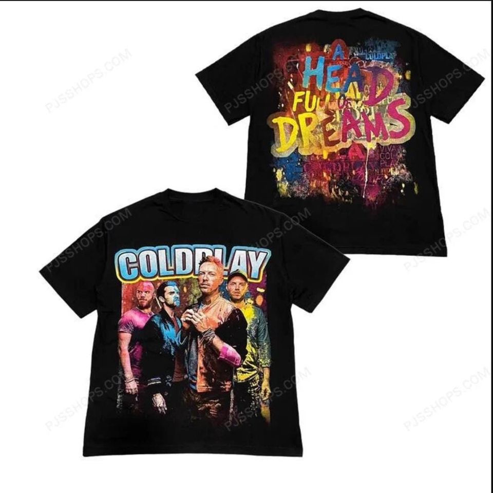 2025 Coldplay Double Sided T-Shirt – British Rock Band Heavyweight T-Shirt