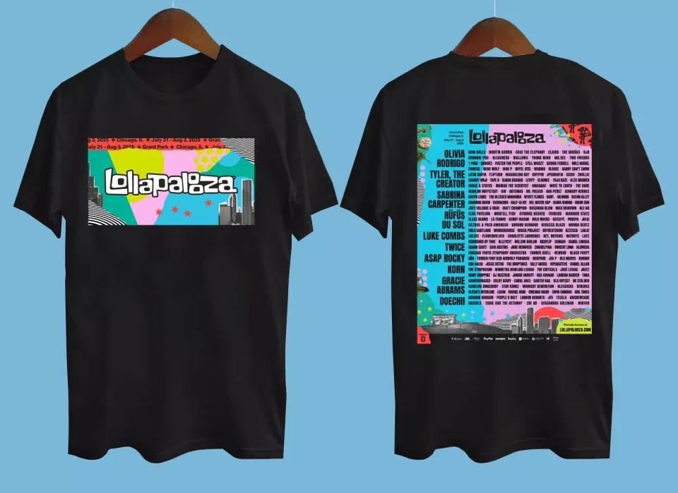 Lollapalooza 2025 Chicago Festival Music 2-Sides T-Shirt