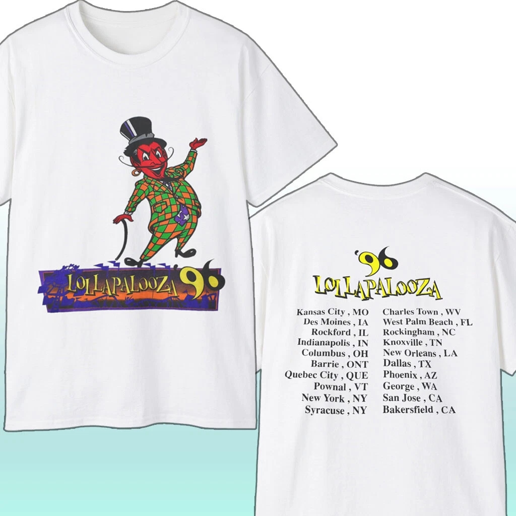 Rare Vintage Lollapalooza 1996 White Unisex All Size Shirt