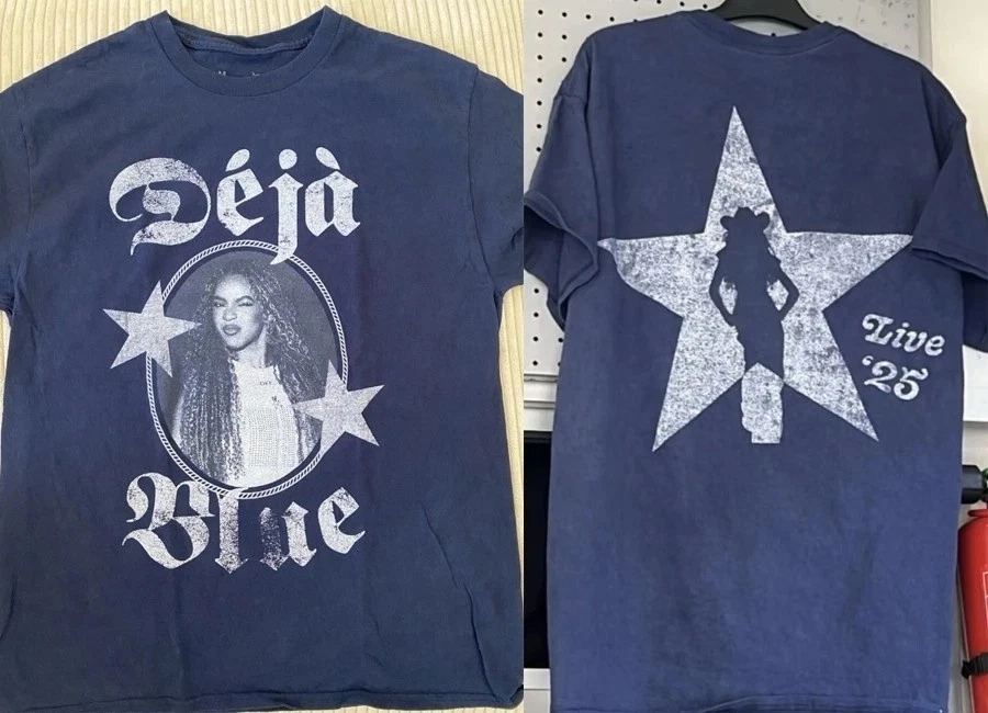 Beyonc Cowboy Carter Tour Deja Navy 2025 T-Shirt Reprint