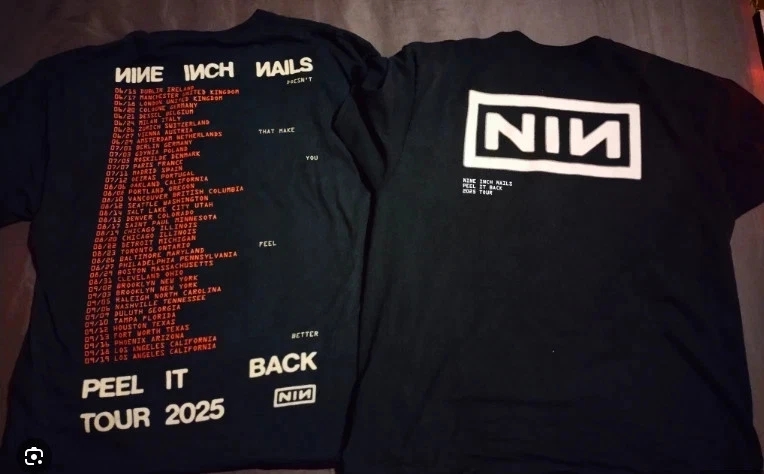 Nine Inch Nails Peel It Back Tour 2025 Nin Reprint Unisex Shirt
