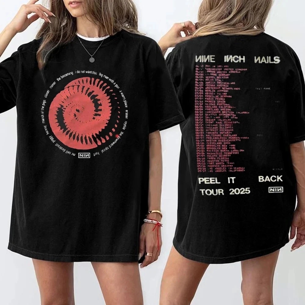Nine Inch Nails Tour Shirt 2025, Nin Red Spiral Shirt