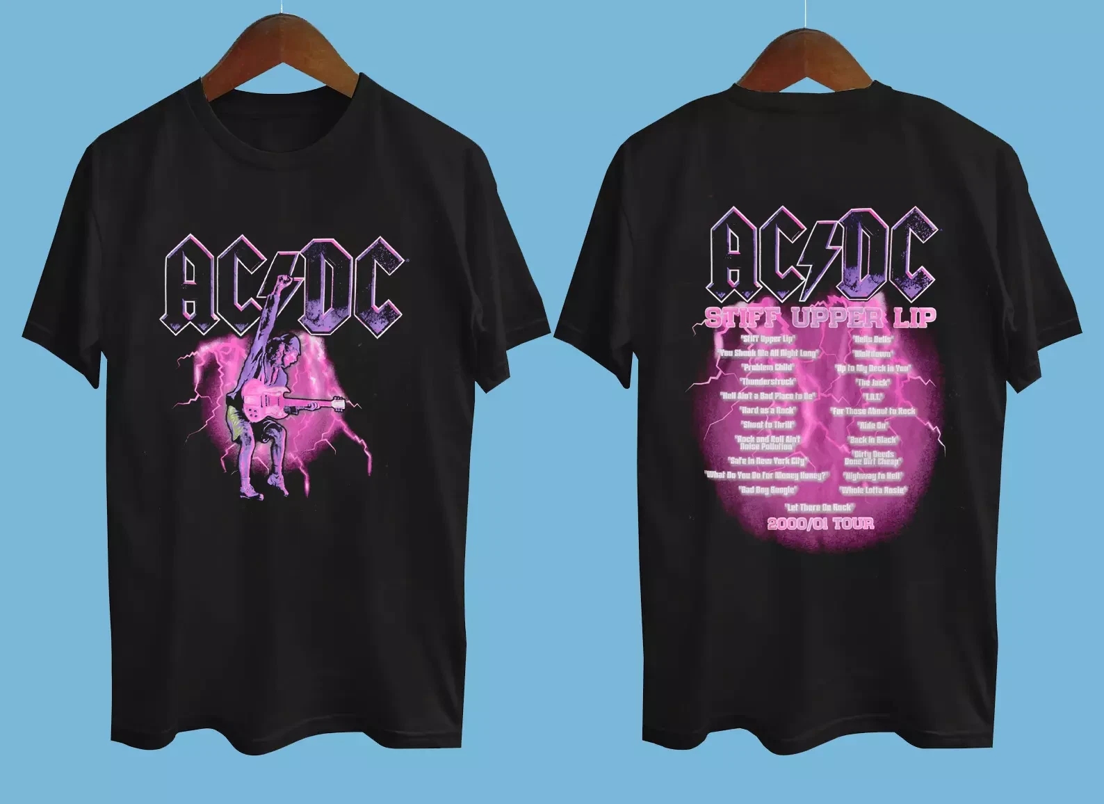 Acdc Stiff Upper Lip Tour 2000 2001 Gift For Fan All Size T-Shirt