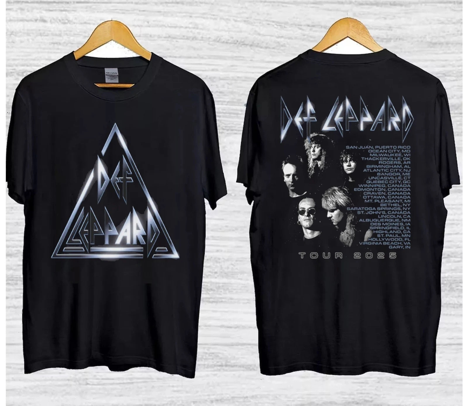 The Glow 2025 Tour Date Def Leppard T-Shirt Reprint