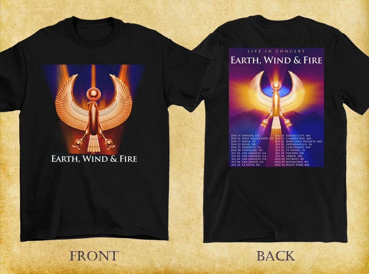 Summer Tour 2025 Earth Wind And Fire Shirt Black