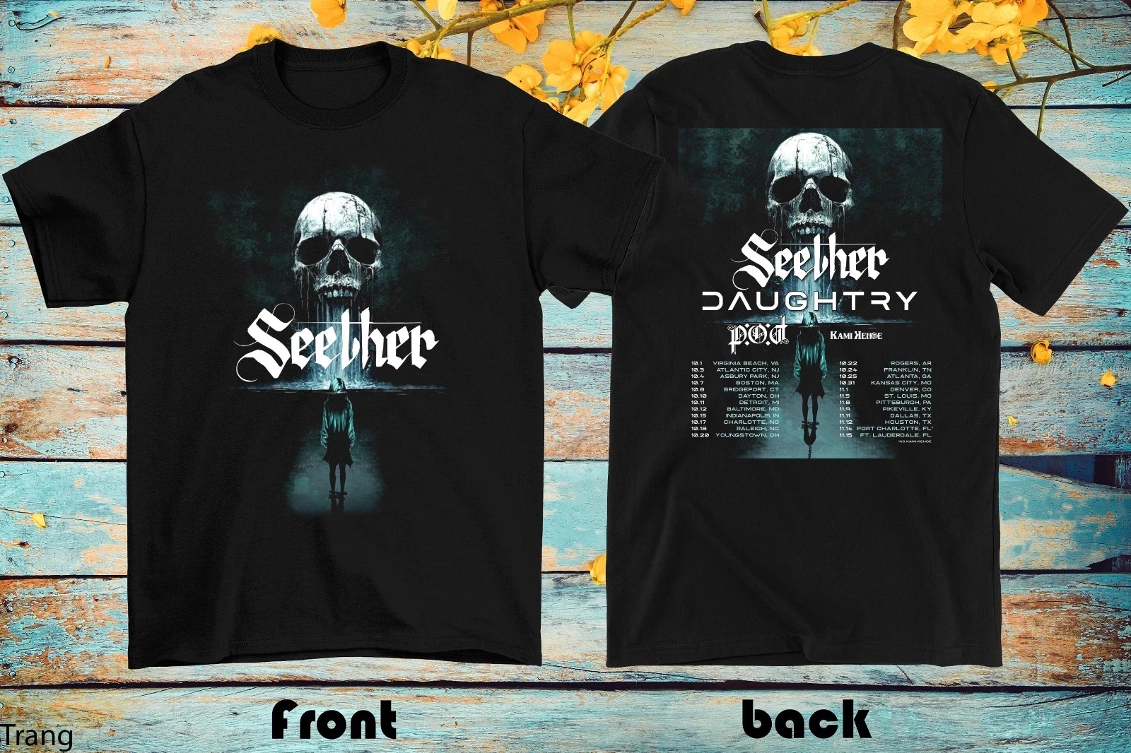 Seether Daughtry Map Out Fall 2025 Tour Black T-Shirt