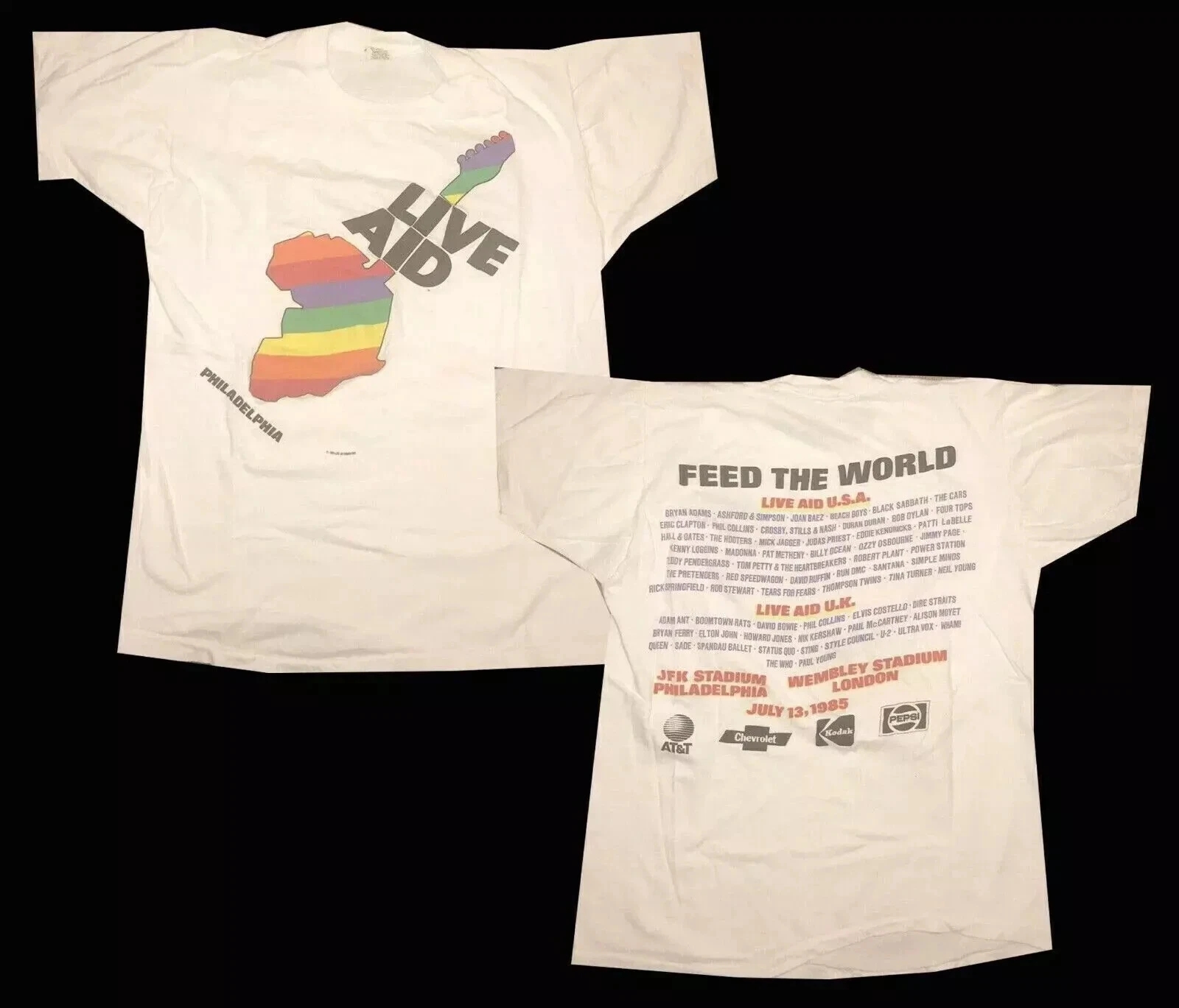 New Vintage Live Aid 1985 Philadelphia Concert Shirt