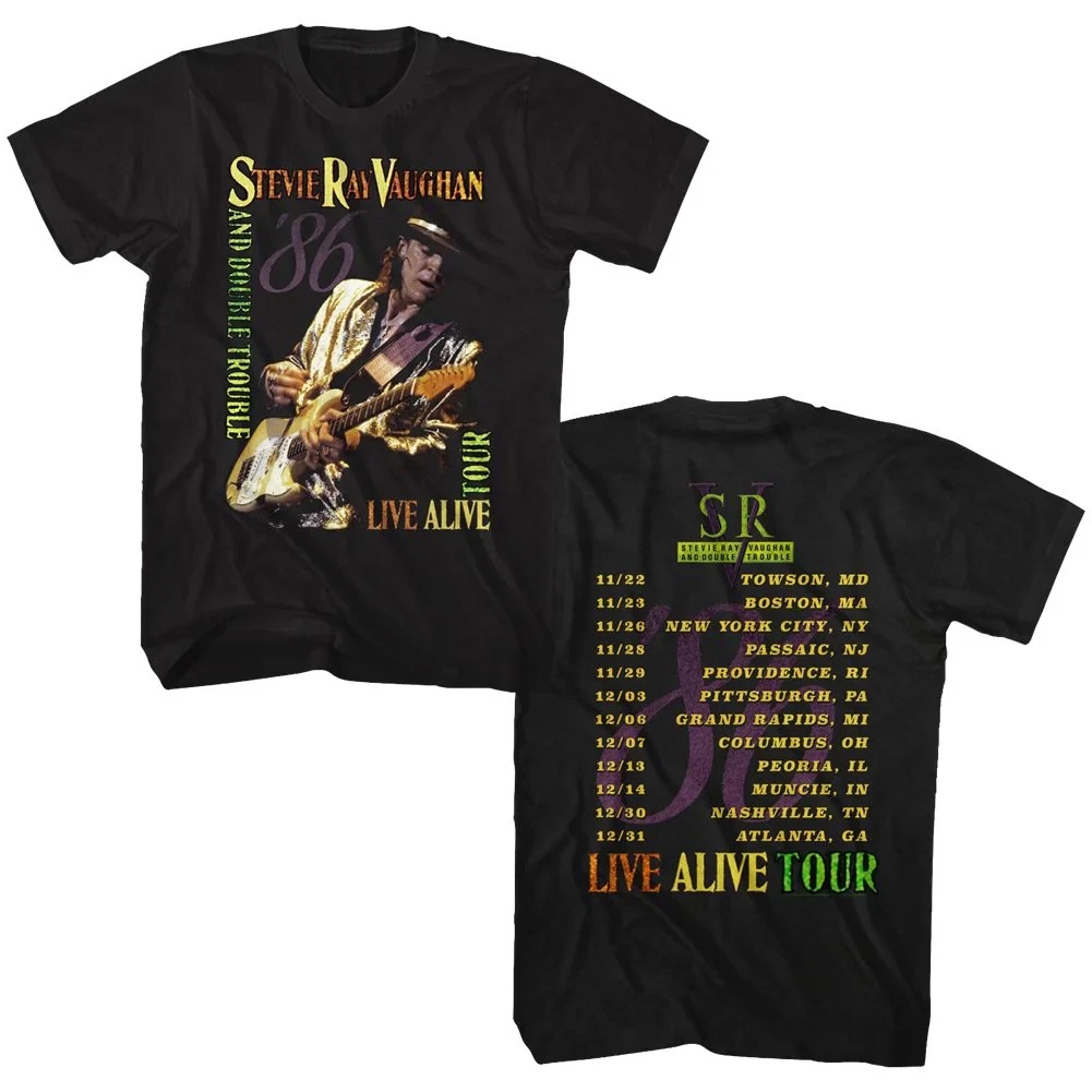 Stevie Ray Vaughan Eye-Catching T-Shirt, Live Alive ’86