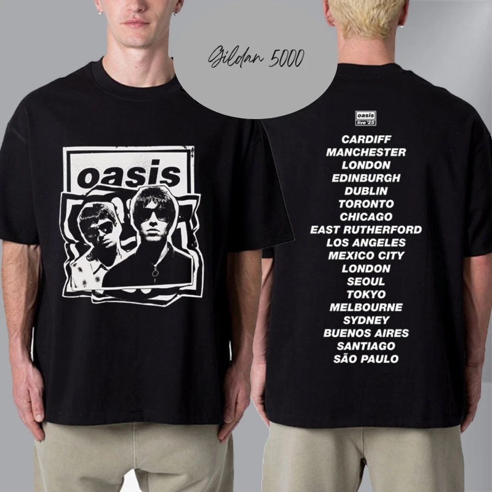 Oasis Live 25 World Tour Live ’25 Cut Out Photo Cities Tour Unisex T-Shirt
