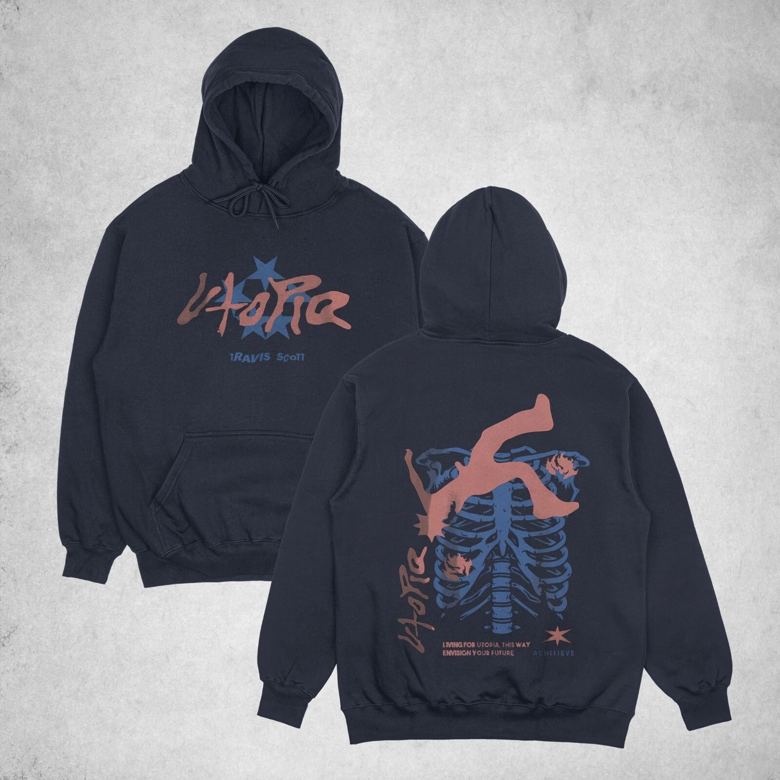 Travis Scott Utopia Hoodie, Two Sided Travis Scott Merch, Utopia Album Hoodie