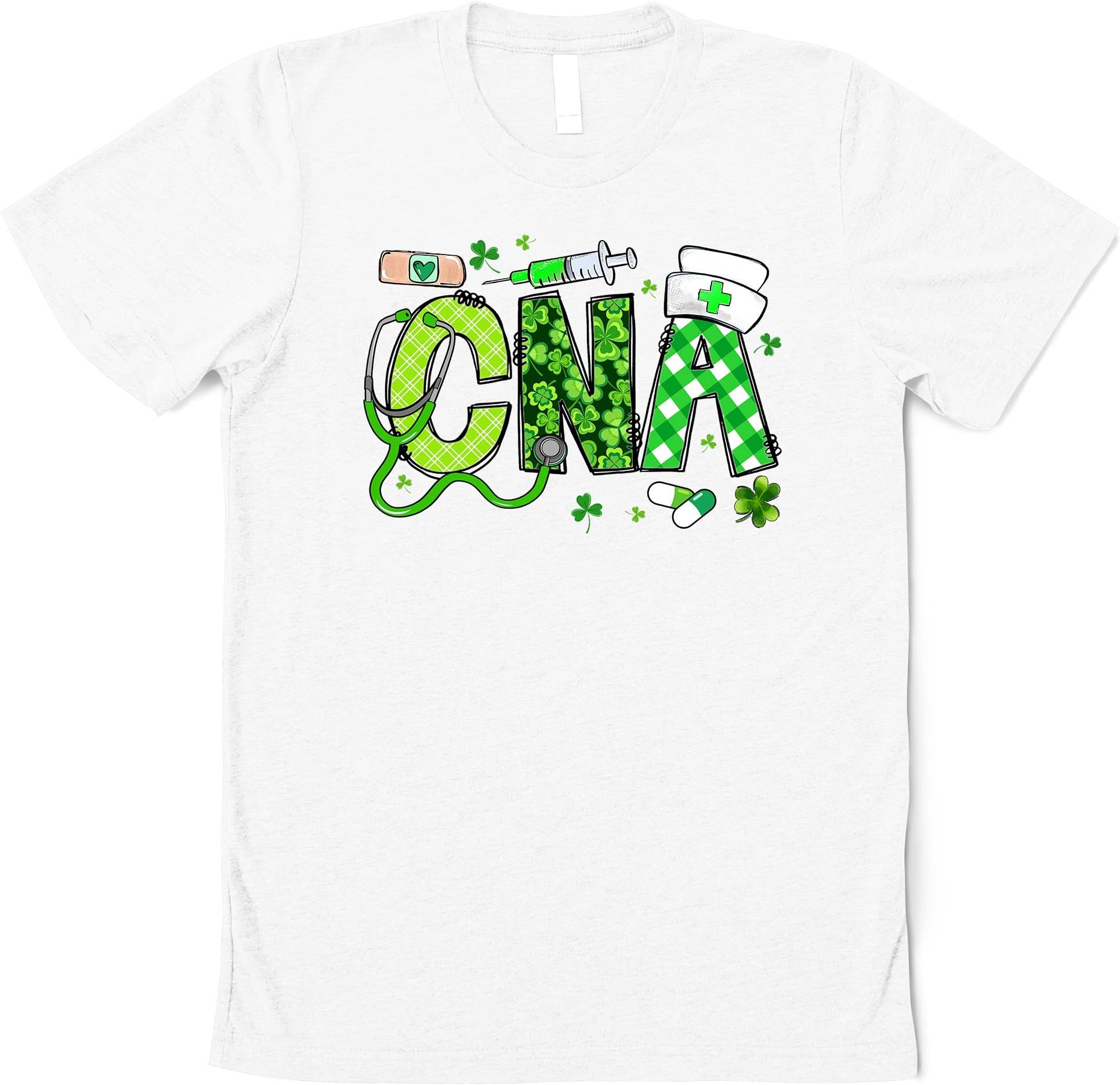 St. Patrick’s Day Bunny CNA,Nurse Shirt,Cute Nursing School Shirt,Funny St. Patrick’s Day Shirt,Nursing School Tee,Gift for St. Patrick’s Day Multicolored