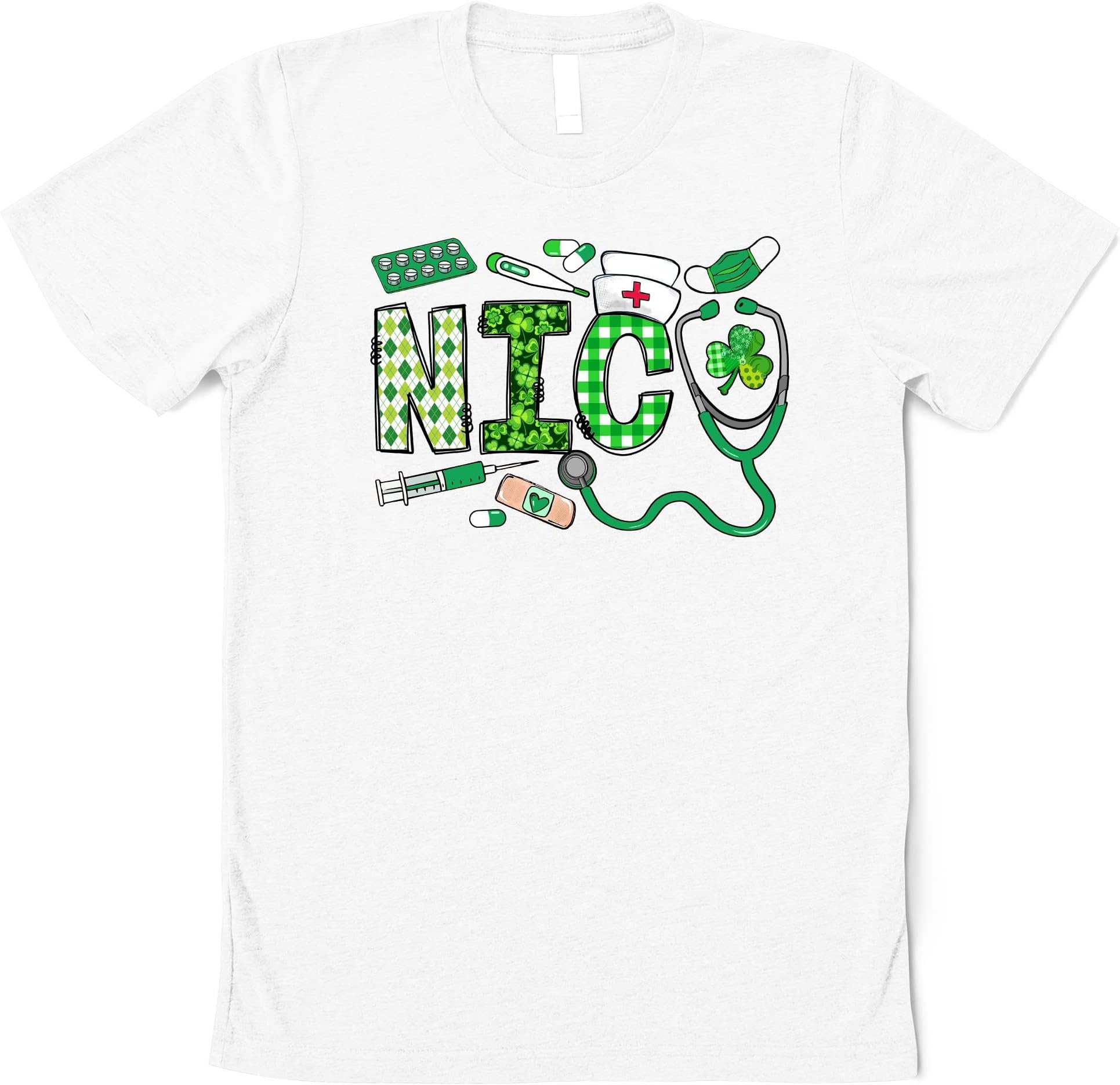 NICU Nurse St. Patrick’s Day Shirt, Stethoscope NICU Nurse Shirt, Shamrock Neonatal Intensive Care Unit Nurse Lucky Shirt, NICU Irish Shirt