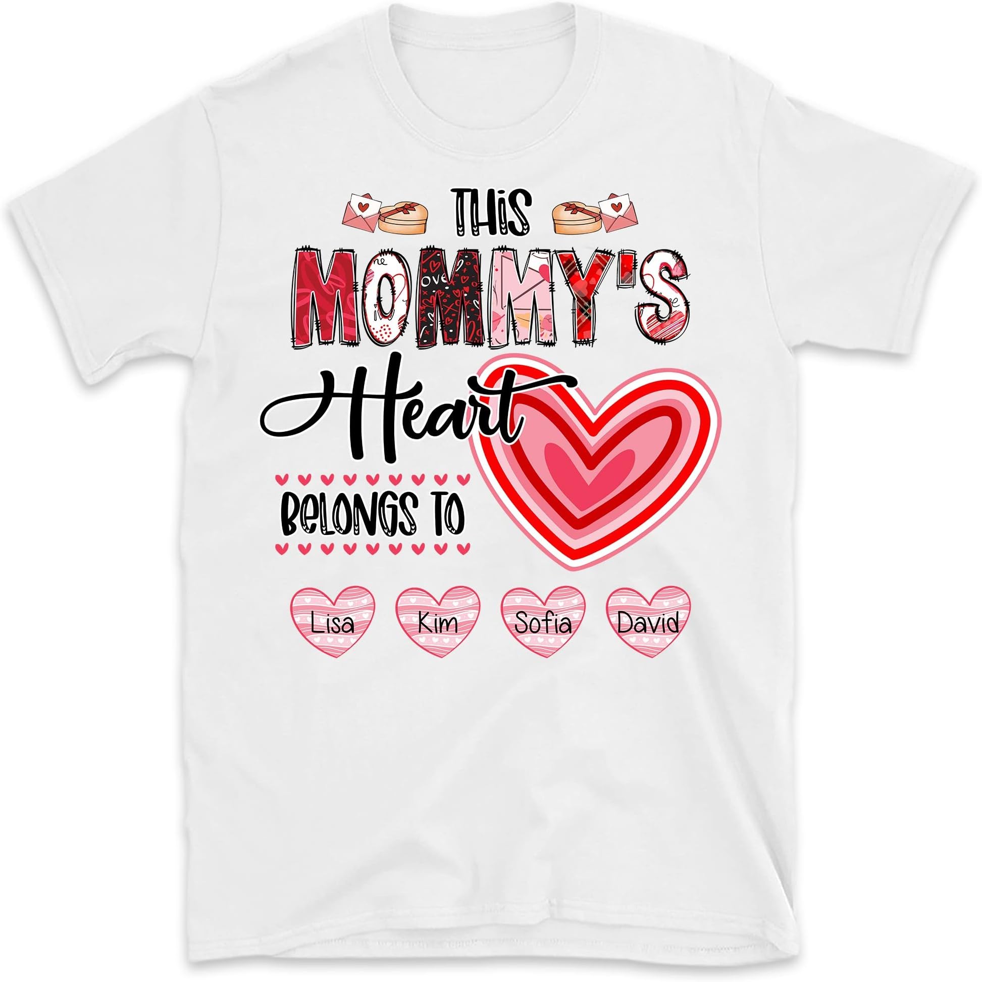 Personalized This Grandma’s Hearts Belongs to Shirt, Custom Grandma with Grandkids Name, Valentines Shirt for Grandma, Gift for Grandma Multicolored