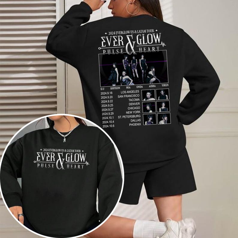 Everglow Us Tour: Pulse & Heart Sweatshirt Everglow Zombie Album Shirt