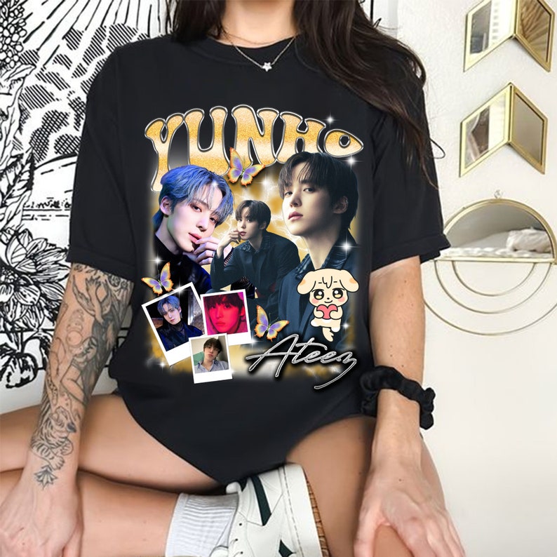 Yunho Ateez Graphic T-Shirt Ateez Members Aniteez Shirt