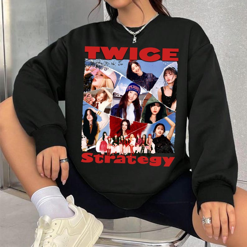 Strategy Album Graphic Sweatshirt, Guess My Strategy Shirt, Ready To Be Tour Shirt, Members Jihyo, Momo, Sana, Mina