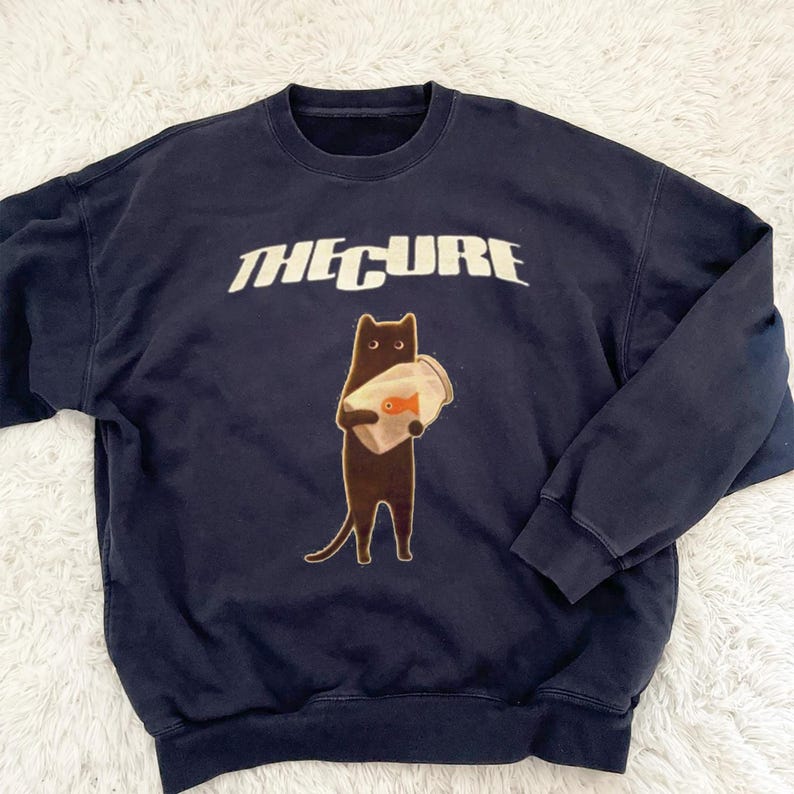 Retro The Cure Sweatshirt, The Cure Cat Shirt, The Cure Rock Band Music T-Shirt, The Cure Tour Tshirt, Gift For Fans