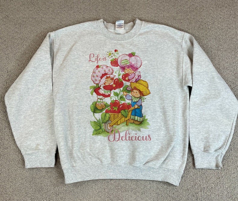Life Is Delicious Shirt, Vintage Strawberry Sweatshirt, Love Strawberry Shirt, Funny Cartoon T-Shirt, Y2K Shirt