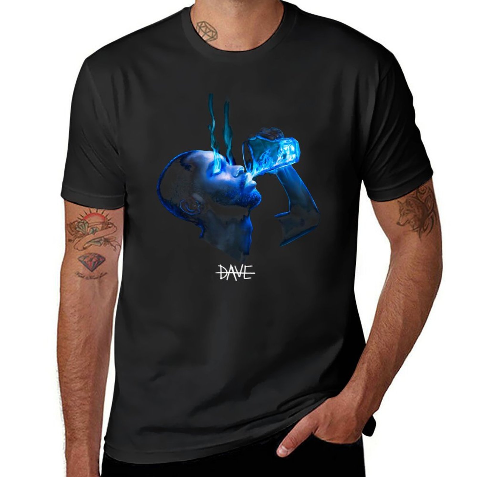 New Dave Psychodrama Rapper Official Merchandise Shirt Man Tops Boys Shirt Plain Black Shirt Men