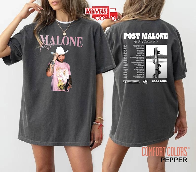 Vintage Post Malone Shirt Concert Dates