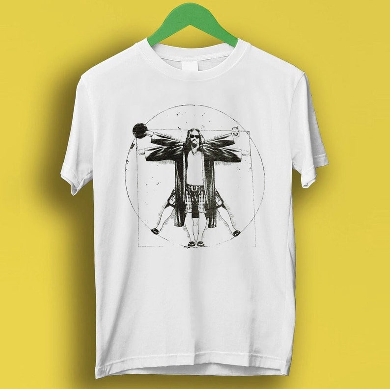 The Dude Big Lebowski Walter Da Vinci Funshirt Vitruvian Man Jesus Top Shirt Cult Movie Retro Shirt P309