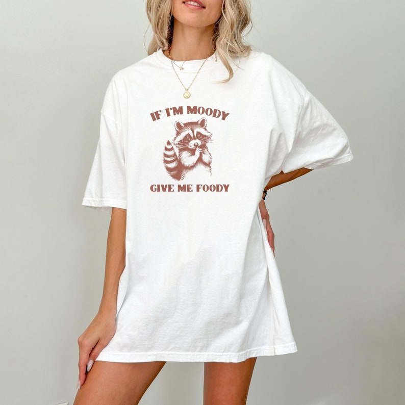 If I’M Moody Give Me Foody Shirt Feral Raccoon Sweater Sarcastic Shirt