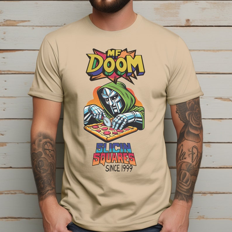 Mf Doom Shirt Comic Vintage Style -Icon Graphic Shirt -Retro Rapper Shirt Underground Legendgifshirt ‘Slicin Squares’