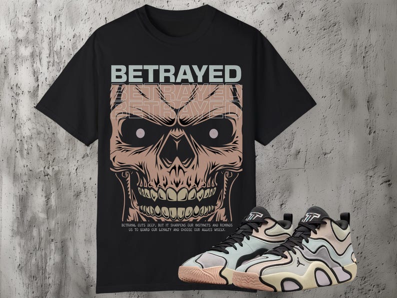 Jordan Tatum 3 Sidewalk Chalk Sneaker Match Shirt Betrayed Matching Text