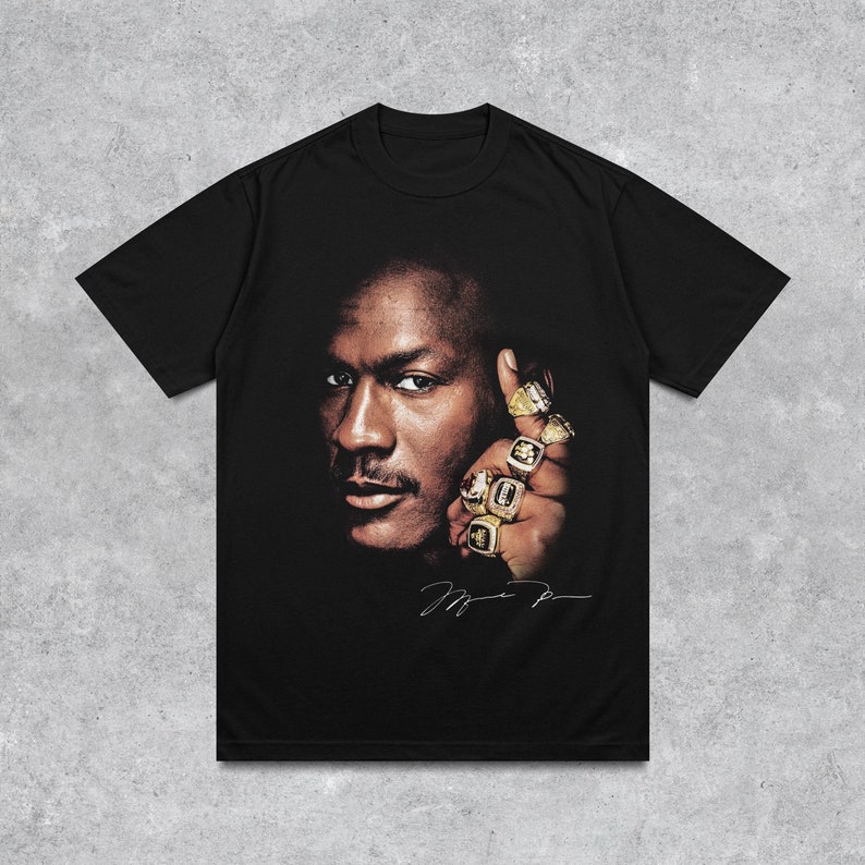 Michael Jordan Graphic Shirt Nba Championship Head Cut-Out