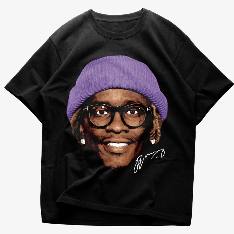 Young Thug Shirt Rap Shirt Concert Merch Kanye Thugger Lil Baby Blue Raregraphic Print