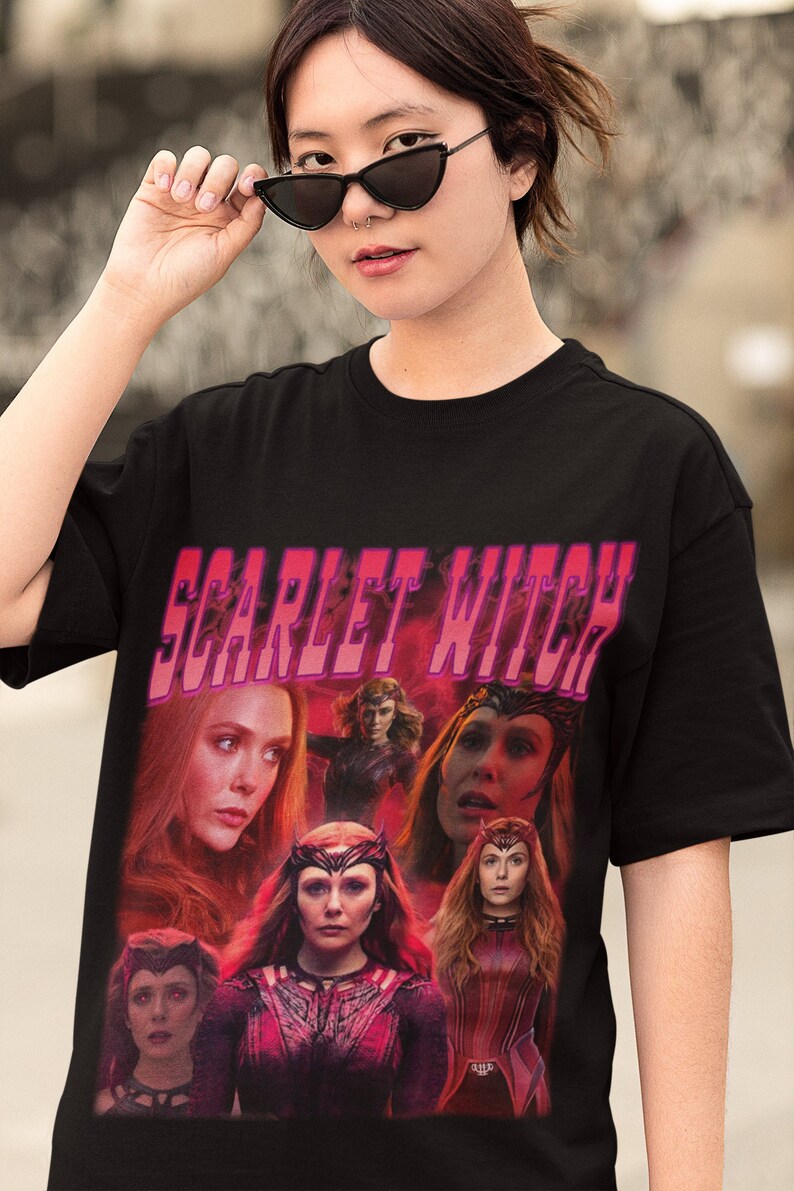 Scarlet Witch Retro Shirt Wanda Maximoff Vintage 90’S Print Shirt