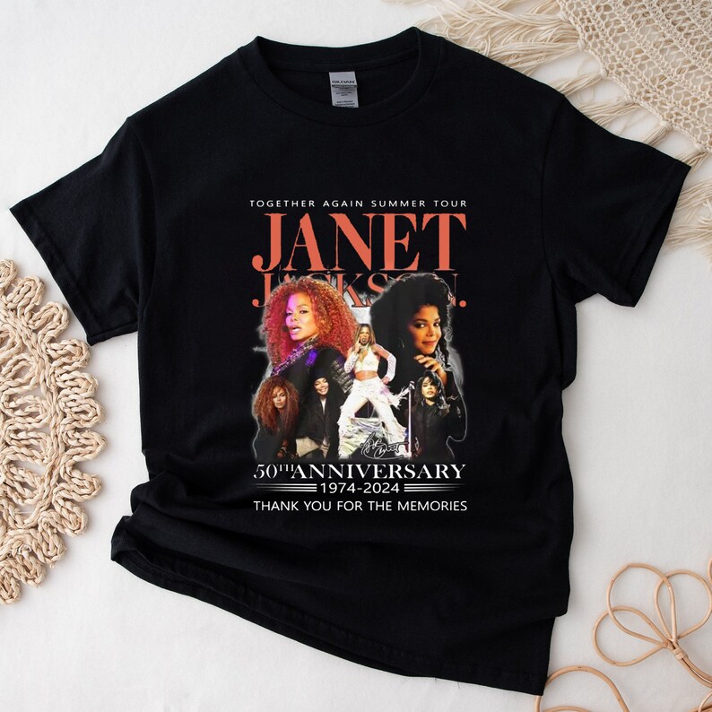 Janet Jackson 50Th Anniversary Shirt 1974  2025 Together Again Summer Tour 2025