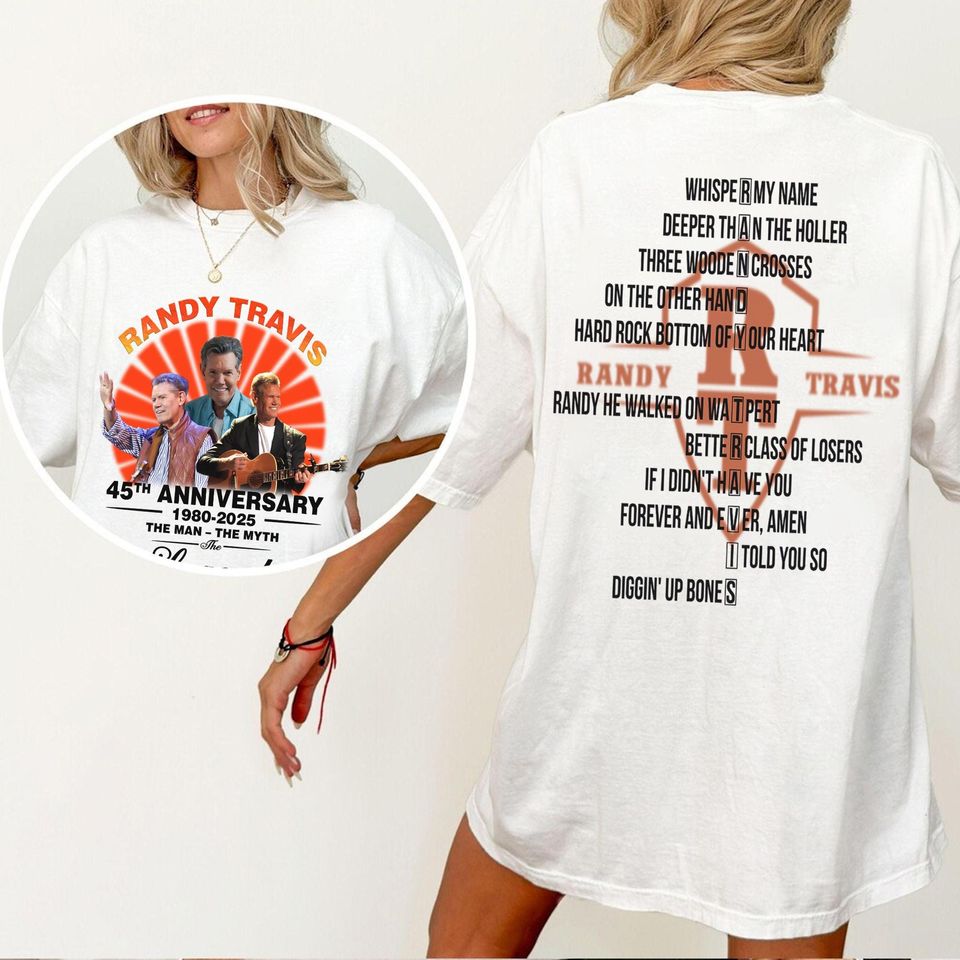 Randy Travis 45Th Anniversary T-Shirt – Country Music Legend Apparel, Fan Gift